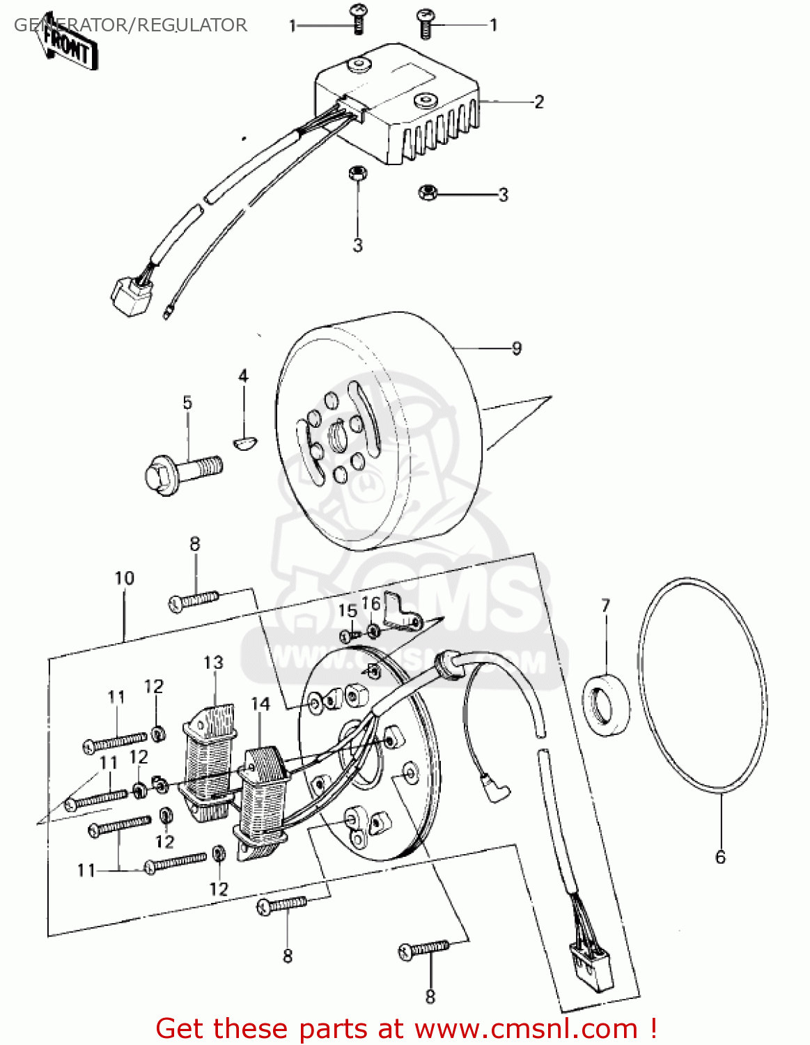GENERATOR/REGULATOR KL250A4 KLR250 1981 CANADA