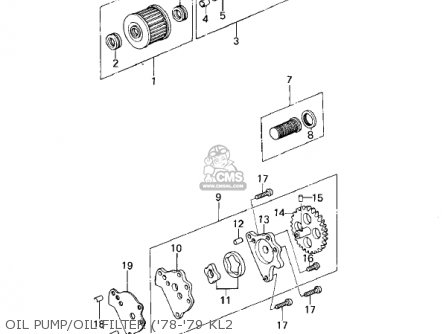 OIL PUMP/OIL FILTER ('78-'79 KL2 - KL250A4 KLR250 1981 CANADA