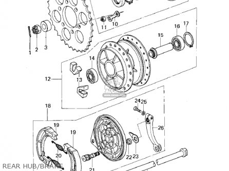REAR HUB/BRAKE - KL250A4 KLR250 1981 CANADA