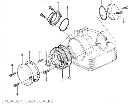 CYLINDER HEAD COVERS - KL250A4 KLR250 1981 CANADA