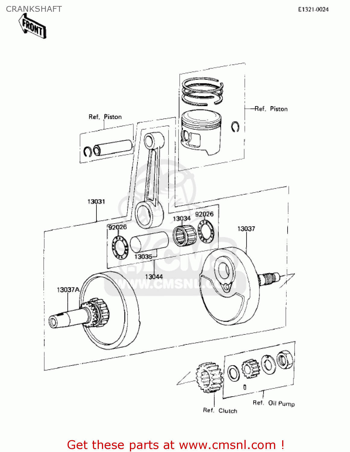 CRANKSHAFT KL250A5 KLR250 1982 USA CANADA