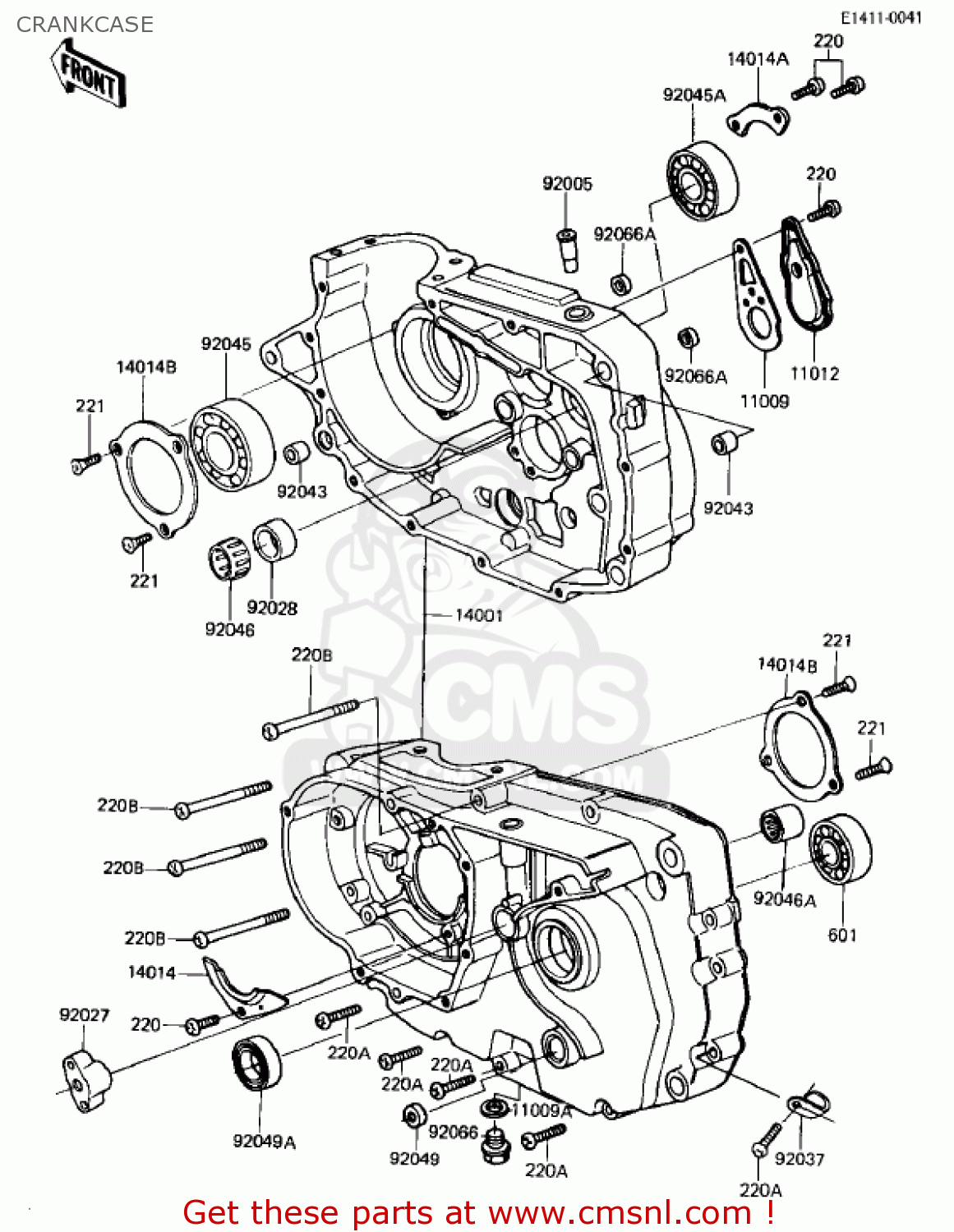 CRANKCASE KL250A5 KLR250 1982 USA CANADA