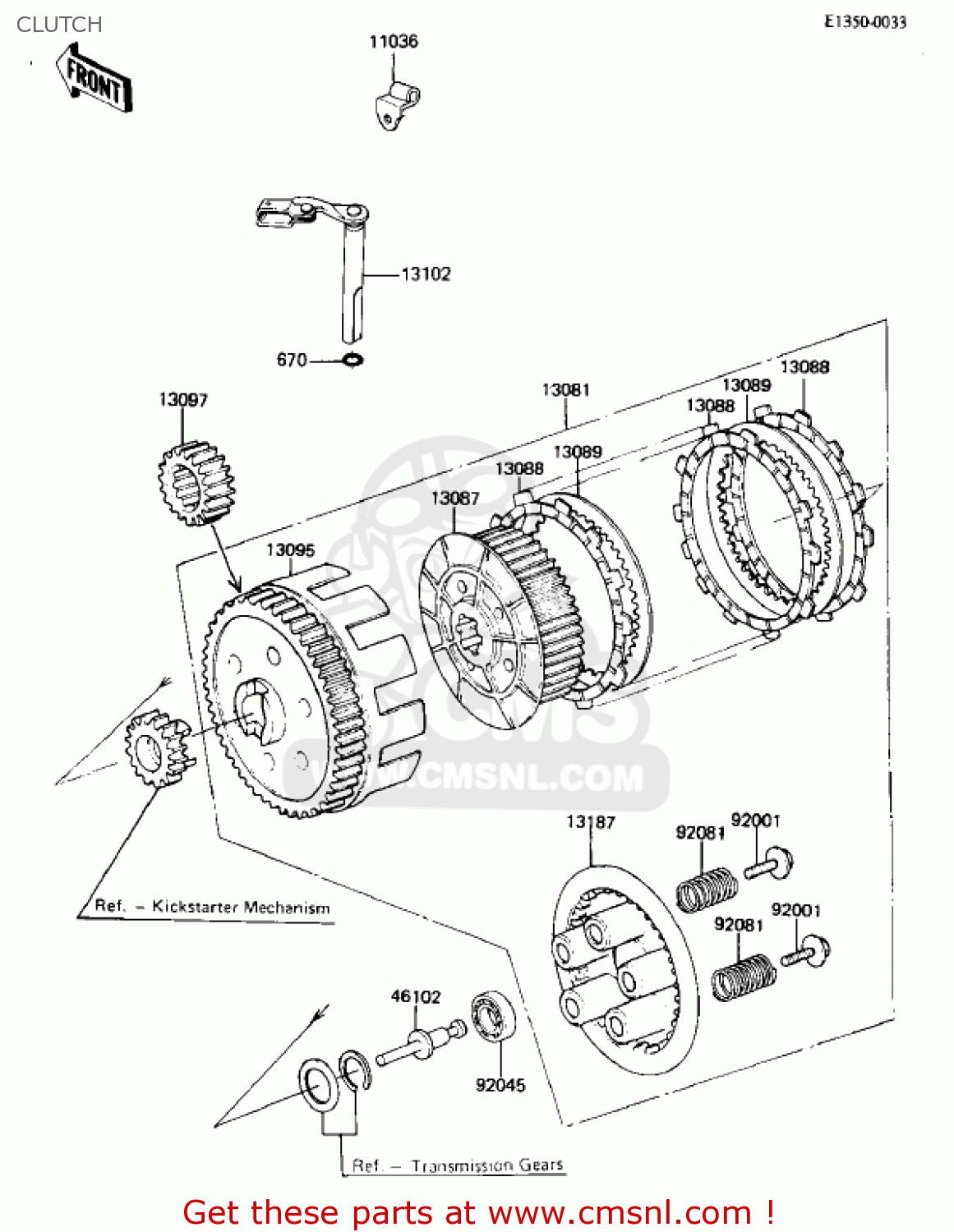 CLUTCH KL250A5 KLR250 1982 USA CANADA