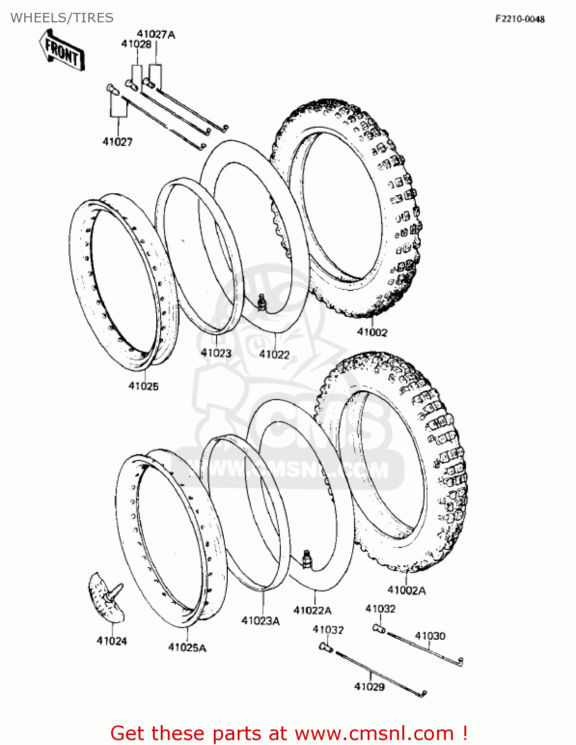 WHEELS/TIRES KL250A5 KLR250 1982 USA CANADA