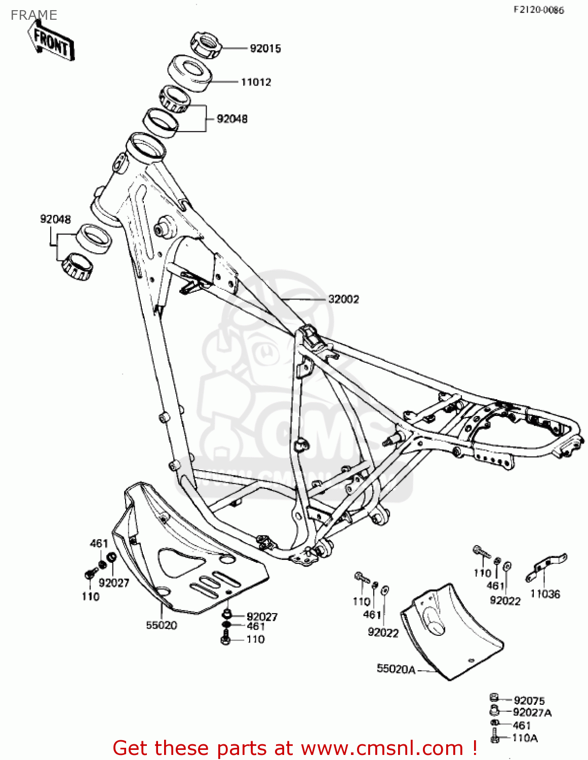 FRAME KL250A5 KLR250 1982 USA CANADA