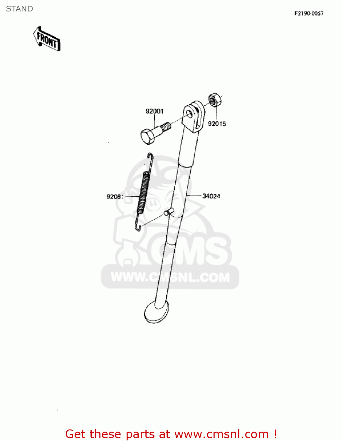 STAND KL250A5 KLR250 1982 USA CANADA