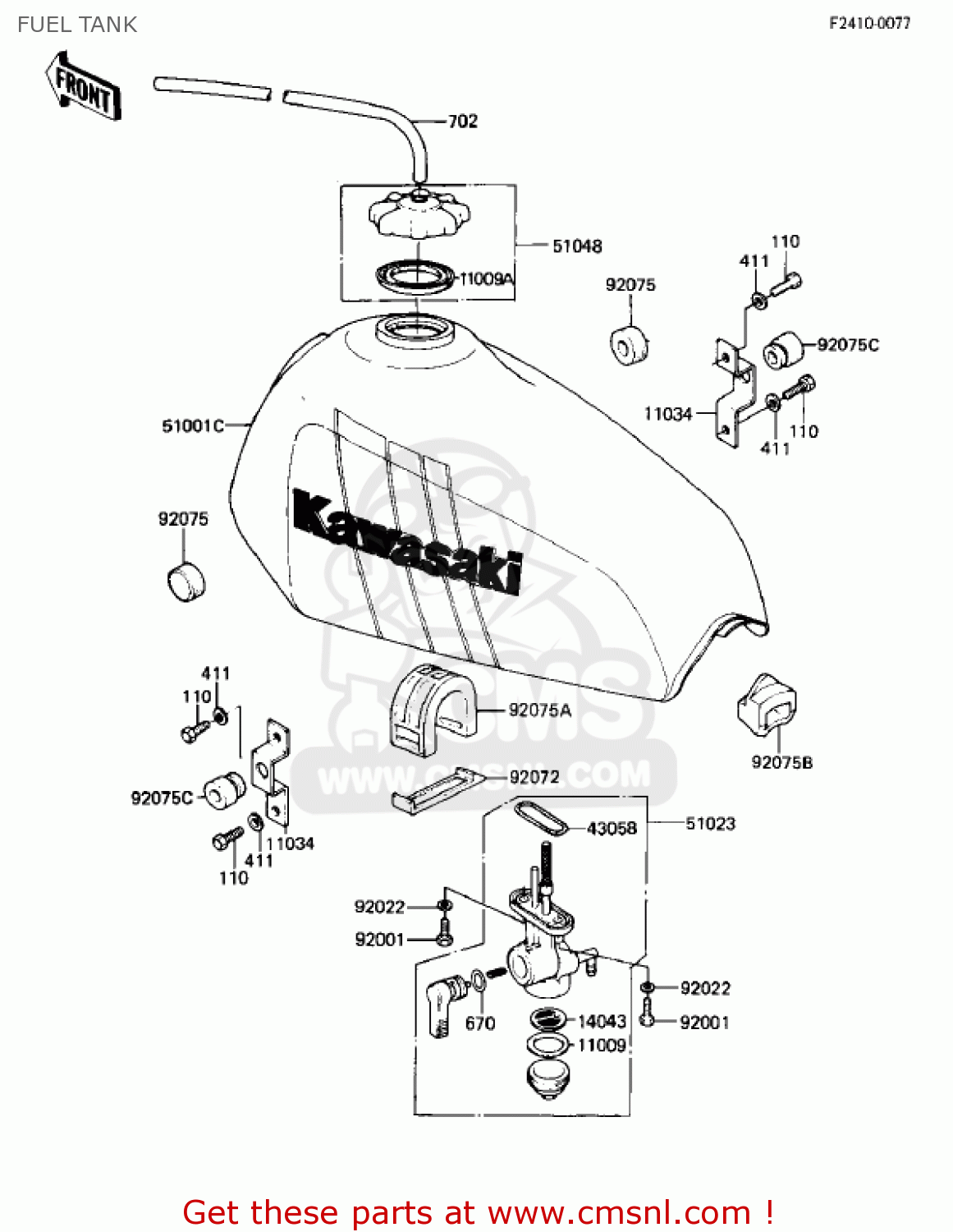 FUEL TANK KL250A5 KLR250 1982 USA CANADA