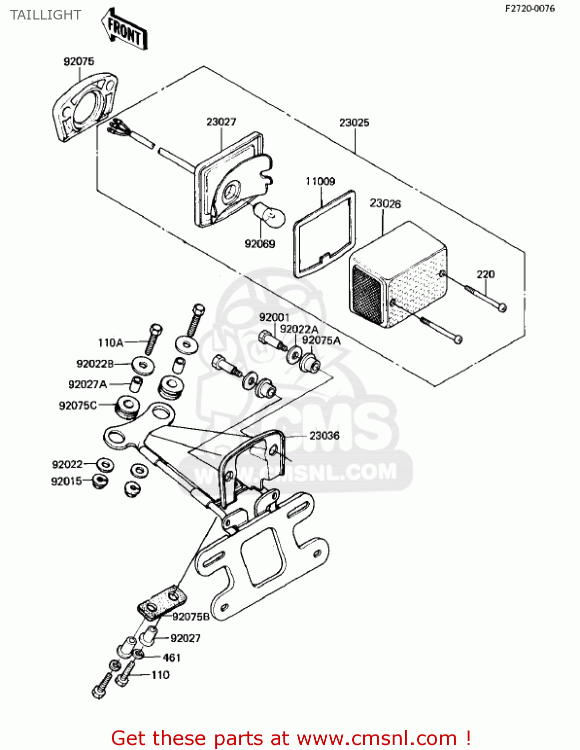 TAILLIGHT KL250A5 KLR250 1982 USA CANADA