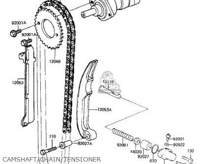 CAMSHAFT/CHAIN/TENSIONER - KL250A5 KLR250 1982 USA CANADA