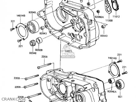 CRANKCASE - KL250A5 KLR250 1982 USA CANADA