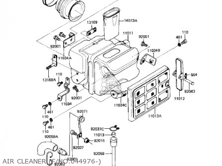 AIR CLEANER (F/NO.044976-) - KL250A5 KLR250 1982 USA CANADA