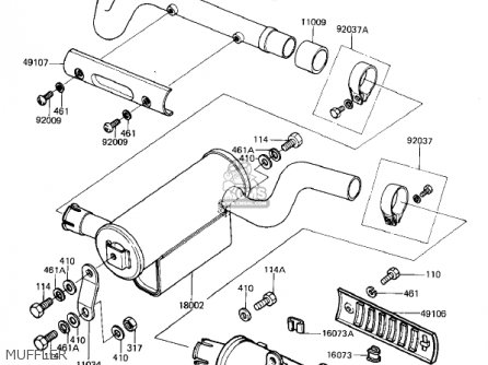 MUFFLER - KL250A5 KLR250 1982 USA CANADA
