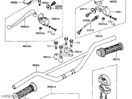 HANDLEBAR - KL250A5 KLR250 1982 USA CANADA