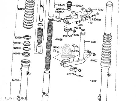 FRONT FORK - KL250A5 KLR250 1982 USA CANADA