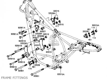 FRAME FITTINGS - KL250A5 KLR250 1982 USA CANADA