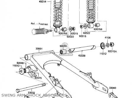 SWING ARM/SHOCK ABSORBERS - KL250A5 KLR250 1982 USA CANADA