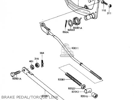 BRAKE PEDAL/TORQUE LINK - KL250A5 KLR250 1982 USA CANADA