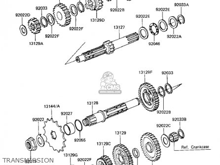 TRANSMISSION - KL250A5 KLR250 1982 USA CANADA