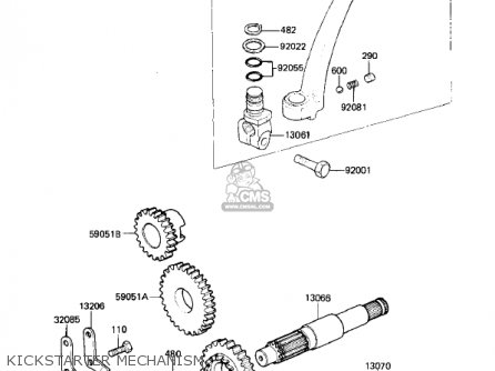 KICKSTARTER MECHANISM - KL250A5 KLR250 1982 USA CANADA