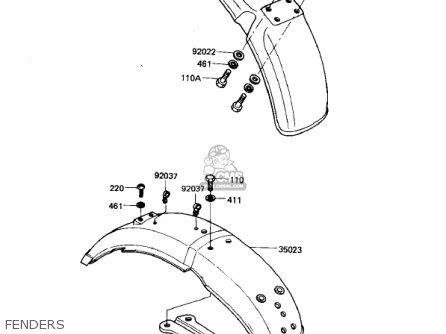 FENDERS - KL250A5 KLR250 1982 USA CANADA