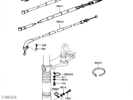 CABLES - KL250A5 KLR250 1982 USA CANADA