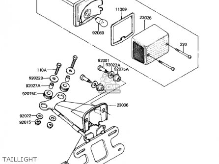 TAILLIGHT - KL250A5 KLR250 1982 USA CANADA