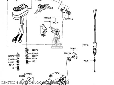 IGNITION SWITCH/LOCKS/REFLECTORS - KL250A5 KLR250 1982 USA CANADA