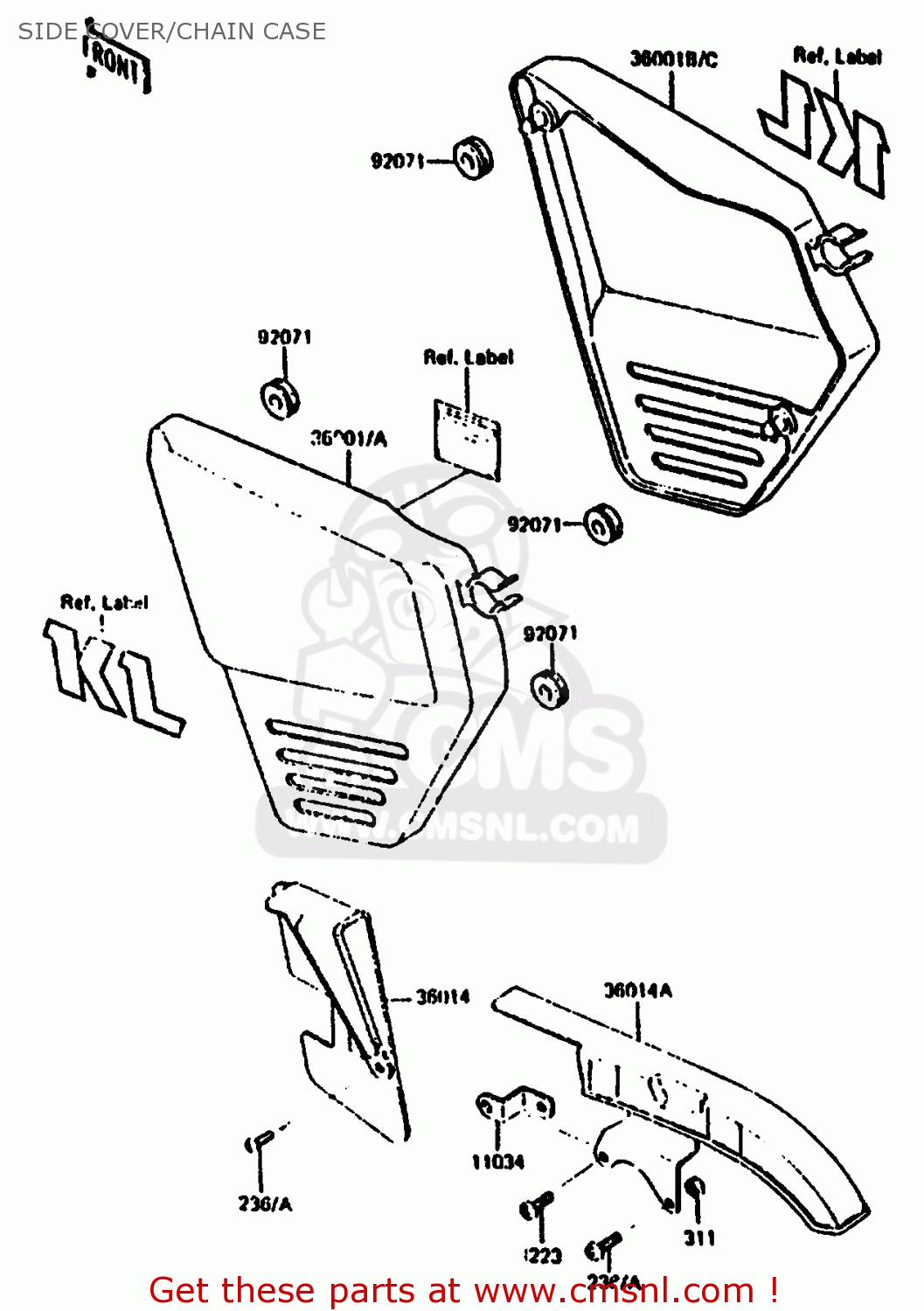 SIDE COVER/CHAIN CASE KL250C1 1983 EUROPE UK IT NR