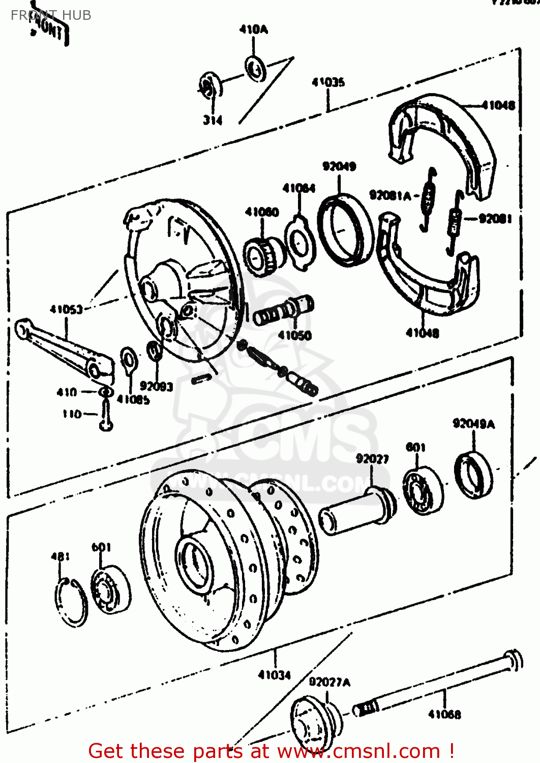 FRONT HUB KL250C1 1983 EUROPE UK IT NR