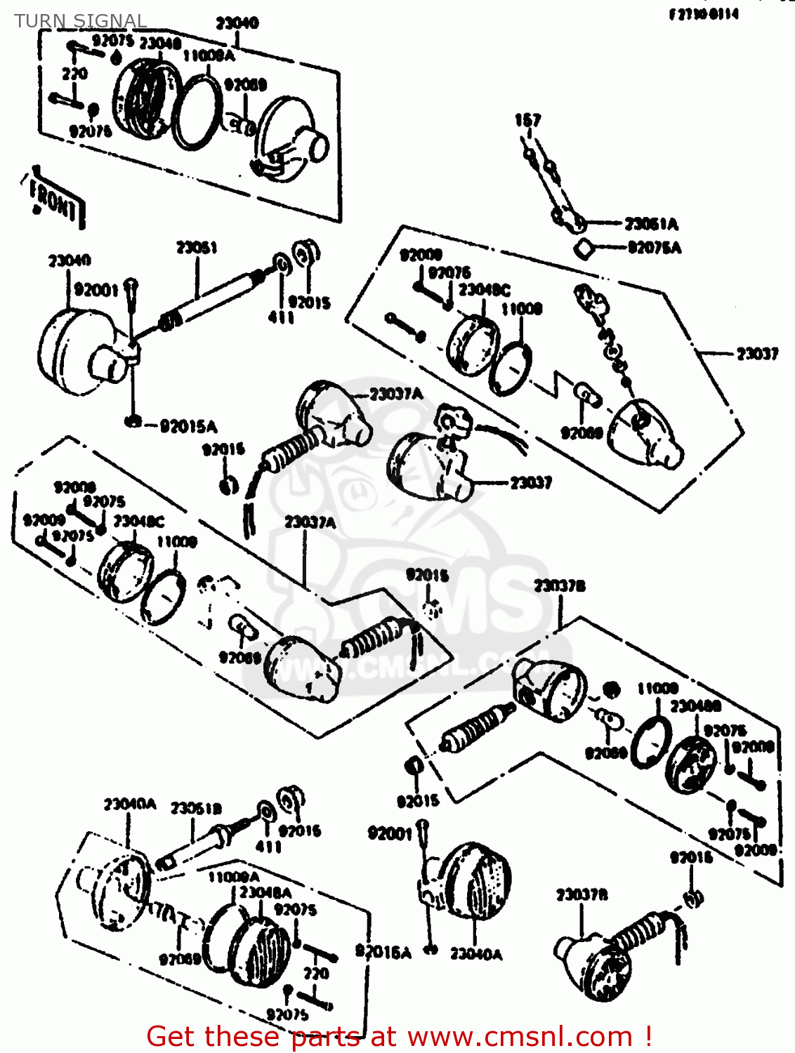 TURN SIGNAL KL250C1 1983 EUROPE UK IT NR