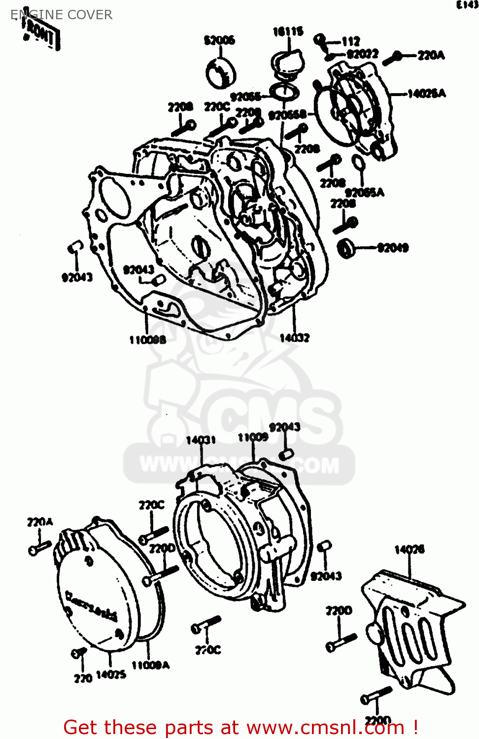 ENGINE COVER KL250C1 1983 EUROPE UK IT NR