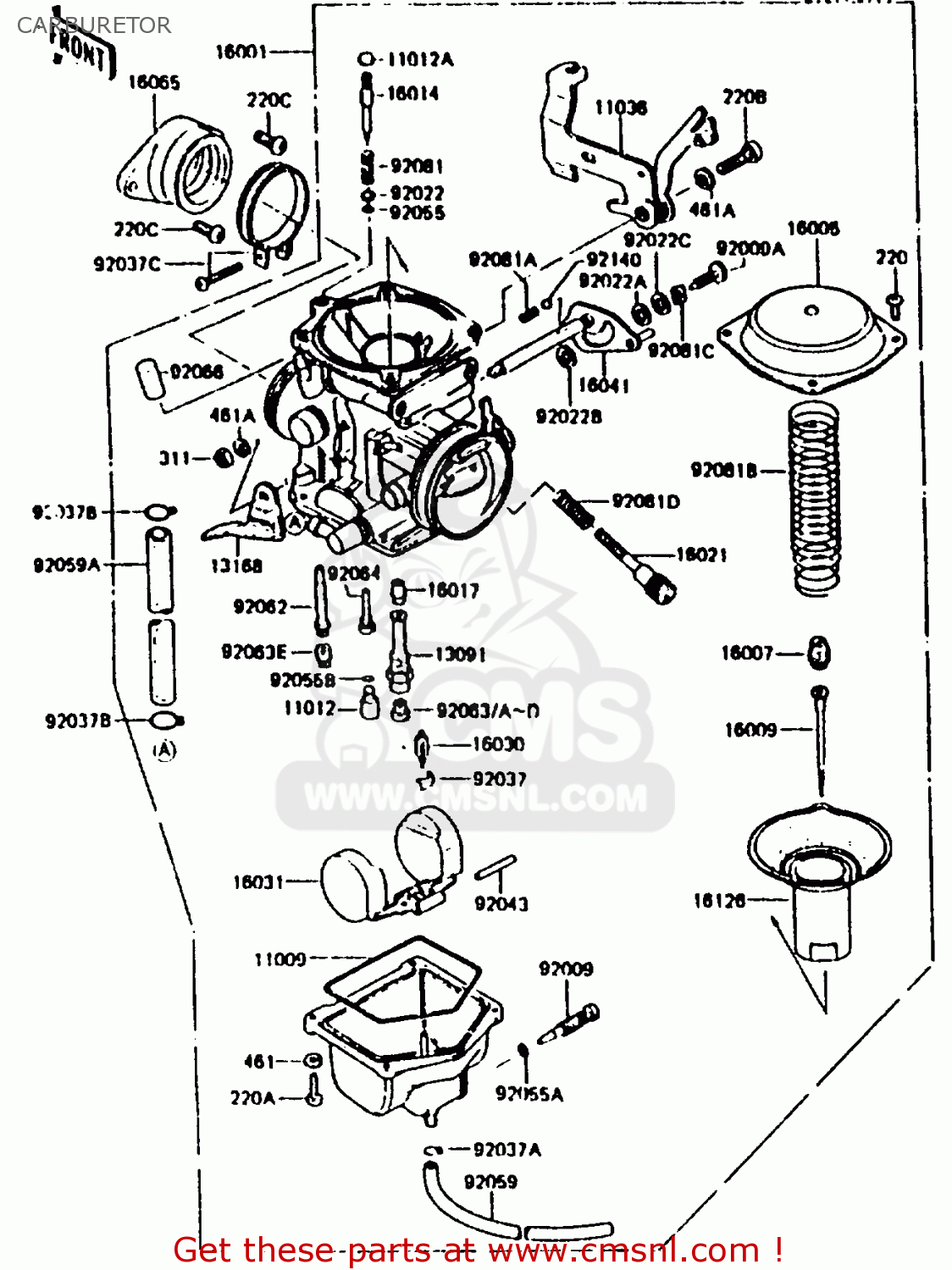 CARBURETOR KL250C1 1983 EUROPE UK IT NR