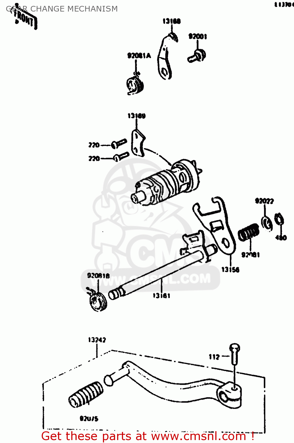 GEAR CHANGE MECHANISM KL250C1 1983 EUROPE UK IT NR