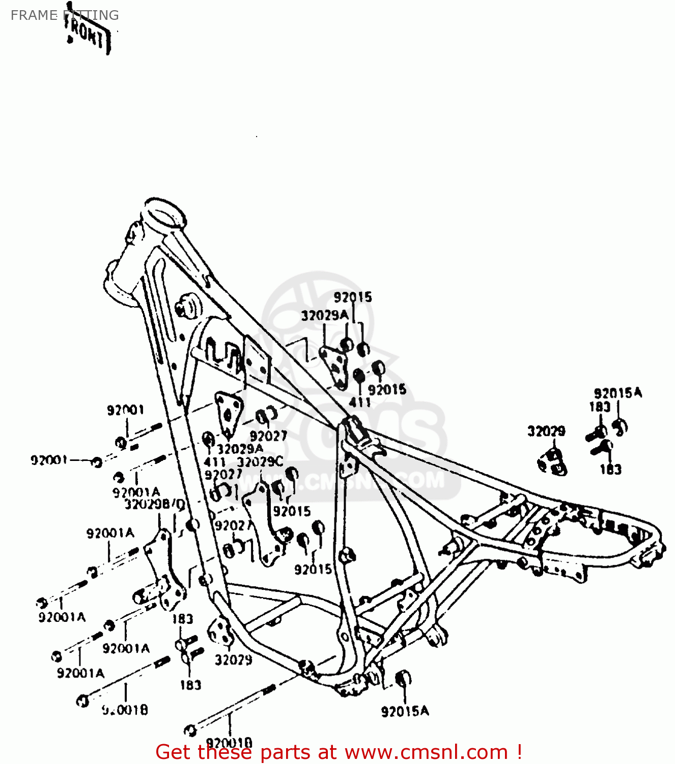 FRAME FITTING KL250C1 1983 EUROPE UK IT NR