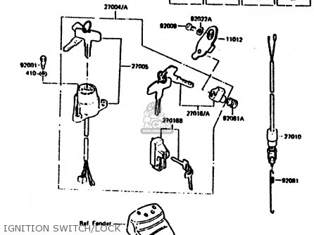 IGNITION SWITCH/LOCK - KL250C1 1983 EUROPE UK IT NR