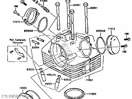 CYLINDER HEAD - KL250C1 1983 EUROPE UK IT NR