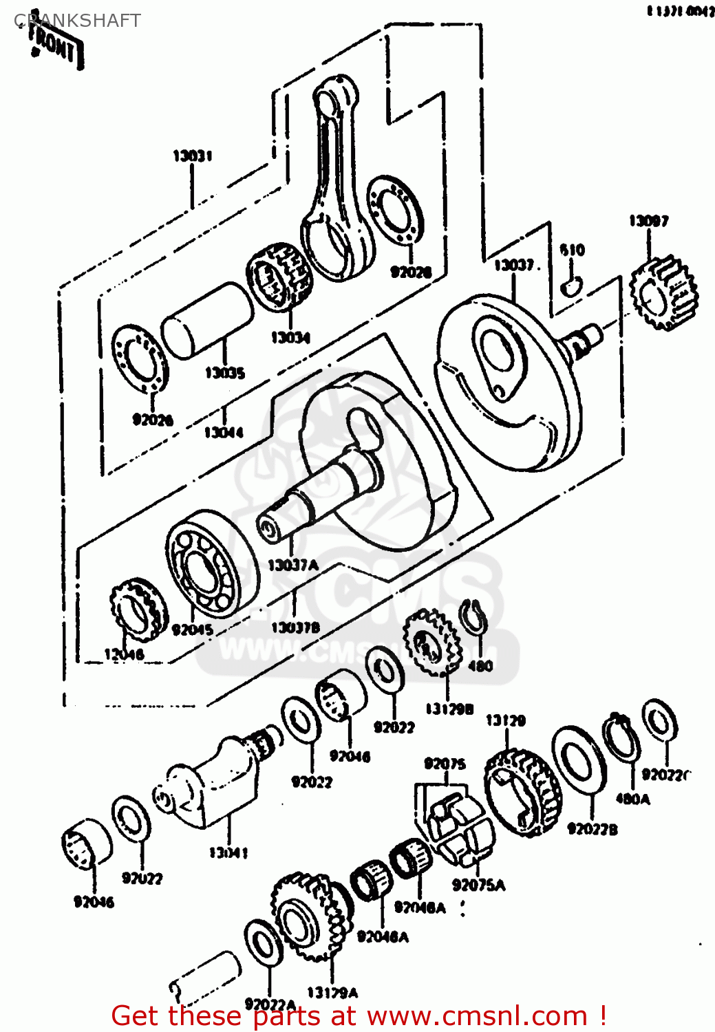 Kawasaki KL250C2 1984 USA CRANKSHAFT - buy original CRANKSHAFT spares ...