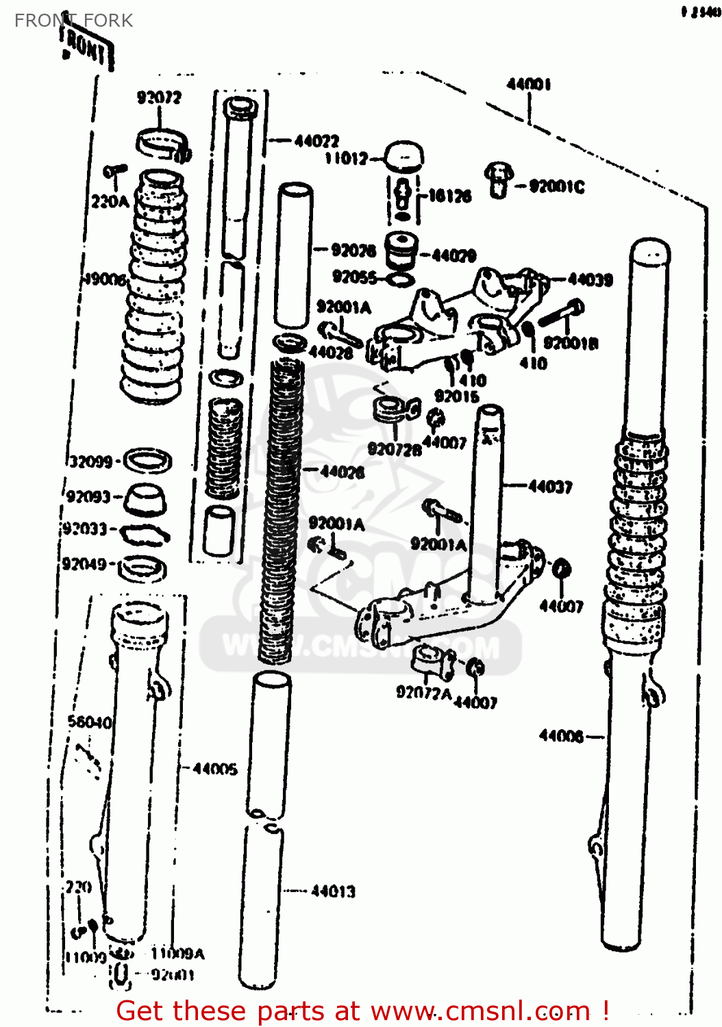 FRONT FORK KL250C2 1984 USA