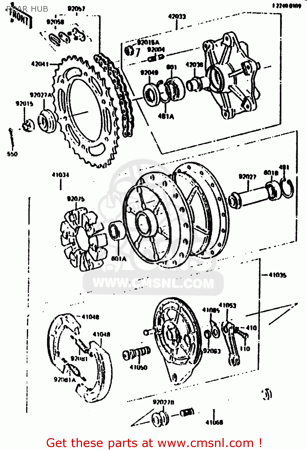 REAR HUB KL250C2 1984 USA