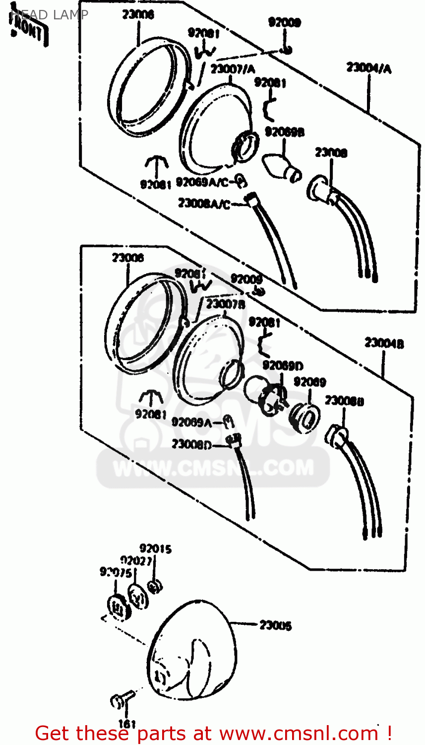 HEAD LAMP KL250C2 1984 USA