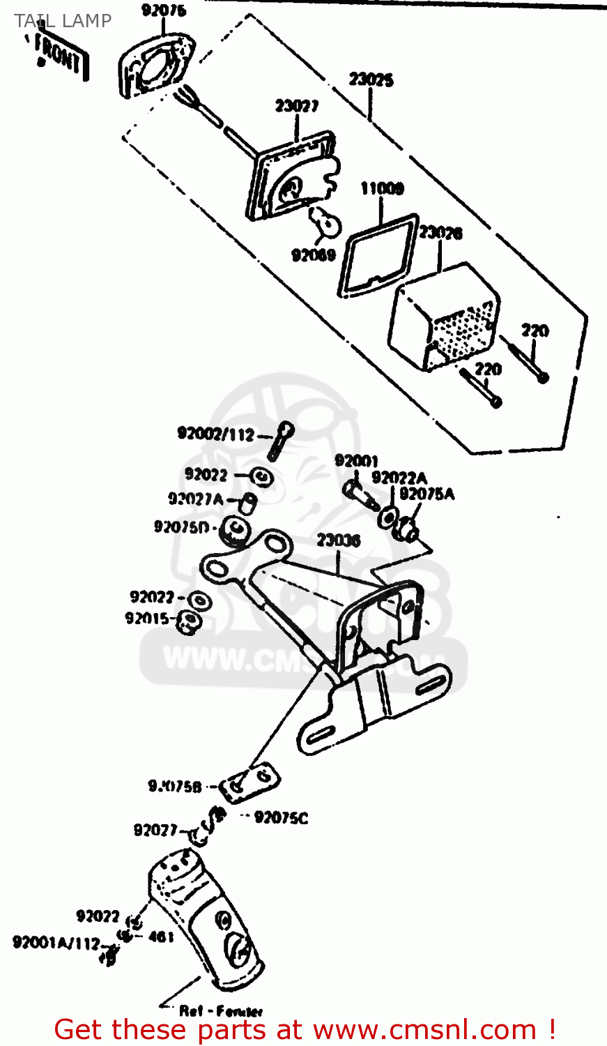 TAIL LAMP KL250C2 1984 USA