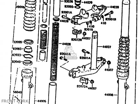 FRONT FORK - KL250C2 1984 USA