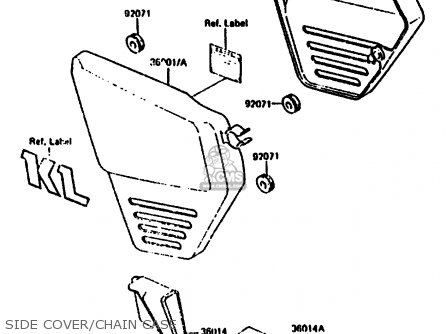 SIDE COVER/CHAIN CASE - KL250C2 1984 USA