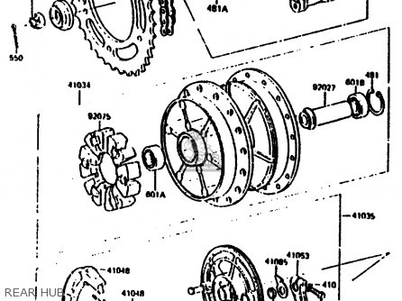 REAR HUB - KL250C2 1984 USA