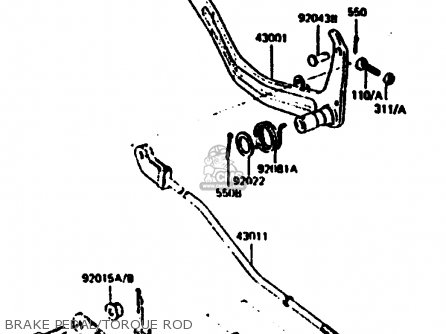 BRAKE PEDAL/TORQUE ROD - KL250C2 1984 USA