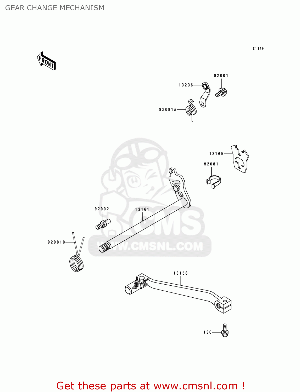 GEAR CHANGE MECHANISM KL250D10 KLR250 1993 USA CALIFORNIA CANADA