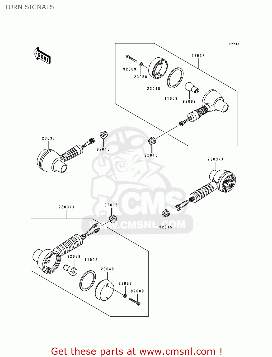 TURN SIGNALS KL250D10 KLR250 1993 USA CALIFORNIA CANADA