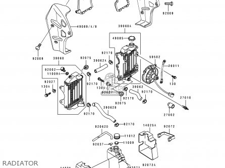 RADIATOR - KL250D10 KLR250 1993 USA CALIFORNIA CANADA