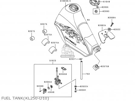 FUEL TANK(KL250-D10) - KL250D10 KLR250 1993 USA CALIFORNIA CANADA