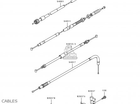 CABLES - KL250D10 KLR250 1993 USA CALIFORNIA CANADA